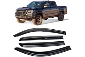 Arokzn 94768 Original Sunproof Waterproof Side Window Visor,4pcs Tape-On Rain Guards Set Compatible with 2016-2022 Toyota Tacoma Double Cab/Crew Cab