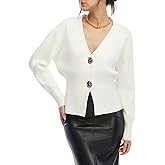 Moikrakki V Neck Button Down Long Cardigan for Women Trendy Knitted Cardigan Sweaters Lightweight Long Sleeve Outwear