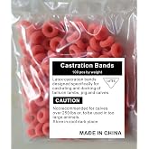 VET.PLUS Latex Castration Rings for Lambs and Calves Orange 100 Count Package
