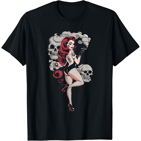 Débardeur Motif Gothique Sirènes Et Tatouages - Style Rock Metal, Coupe Classique, Cadeau Pour Fans De Culture Alternative