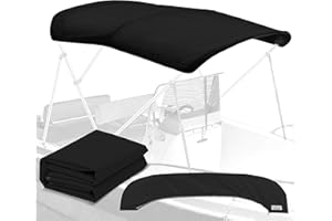 KNOX Universal 3 Bow Bimini Top Replacement Canvas, Bimini Top Canvas Only with Zip-On Storage Boot, 600D Marine Grade, Water