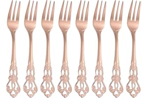 uxcell 8 Pcs Salad Forks, 5.1 Inches Stainless Steel Dessert Forks, Mirror Polished, Dishwasher Safe, Tiny Forks for Small De