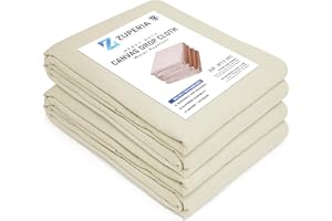 ZUPERIA Premium Canvas Drop Cloth 12Oz (Size 9 x 12 Feet - Pack of 2) -Water Resistant & Pure Cotton Painters Drop Cloth for Painting - All Purpose Thick Canvas tarp with Double Stitched Edges