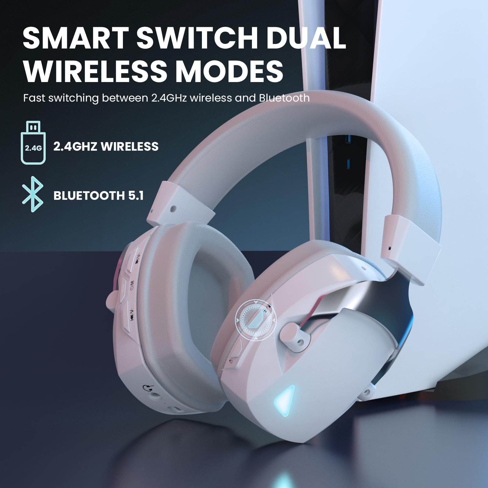 Acinaci Wireless Gaming Headset with Flexible Noise Canceling