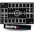 The Gaming Mat Company 2 Player Compatible Pokemon Playmat for Pokemon Cards - 28" x 18" x 0.08" Black & White Battle Mat Stadium Board for Pokemon TCG Playmat Game & Pokemon Mat Trading Card