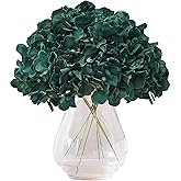 KISLOHUM Artificial Hydrangea Flowers Emerald Green Heads 10 Fake Hydrangea Silk Flowers for Wedding Centerpieces Bouquets DIY Floral Decor Home Decoration with Stems