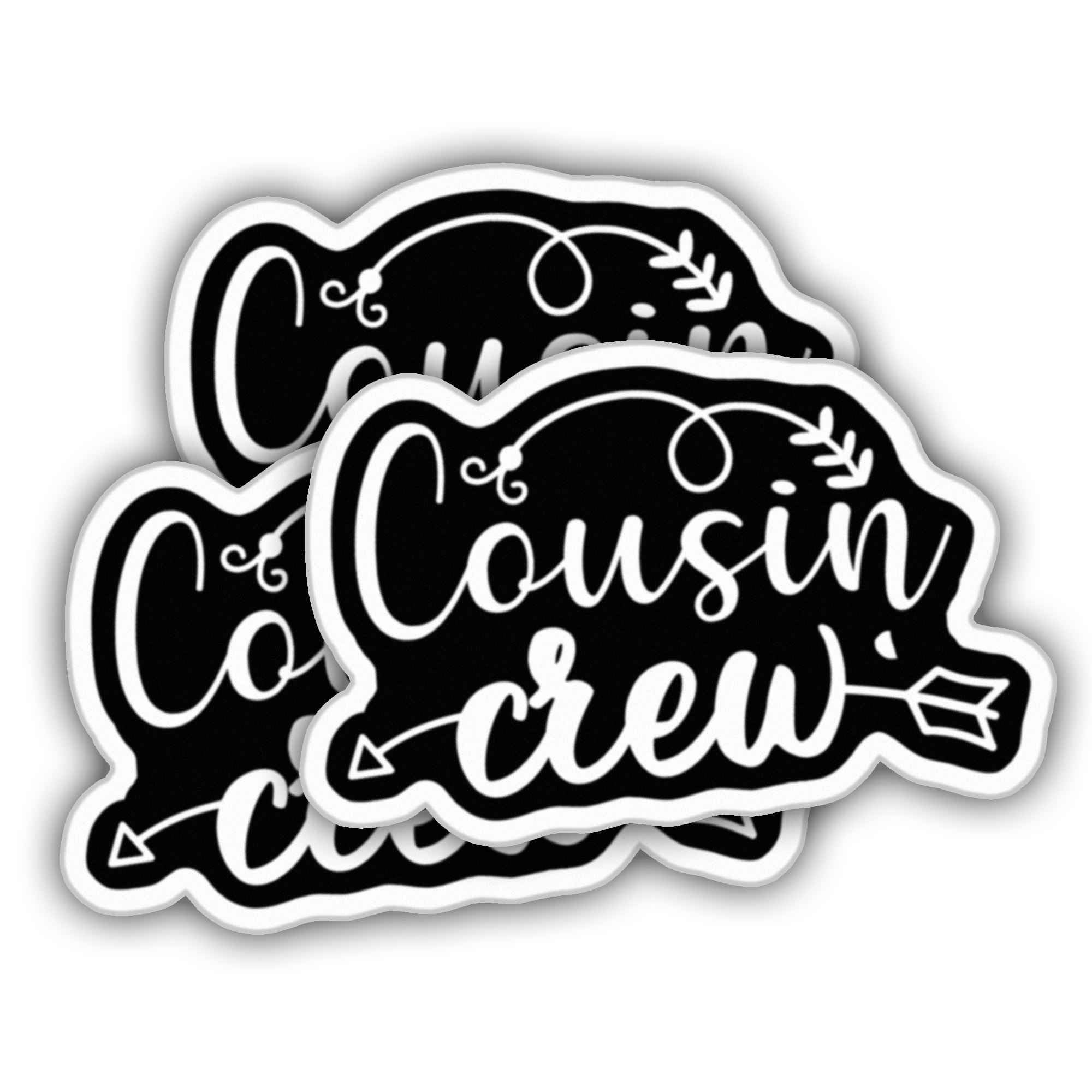 Photo 1 of (3pcs) Family Stickers Home Decals Cousin Crew Vinyl Black Weather-Resistance Sticker for Tumbler, Water Bottles, Laptop, Car, Bumper Sticker