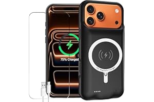 YINGYKJ Battery Case for iPhone 17 Pro Max, Enhanced 12000mAh Portable Protective Wireless Charging Case Support Carplay Compatible with iPhone 17 Pro Max (6.9 inch) Rechargeable Battery Charger Cover(Black)