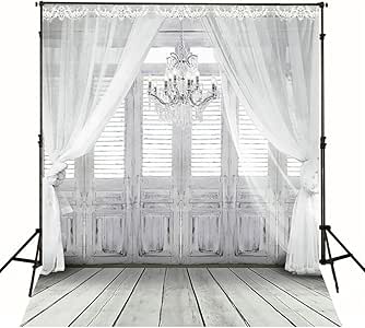 Cortina de telón de Fondo para Fotos de Vinilo 5 x 7 Color Blanco para