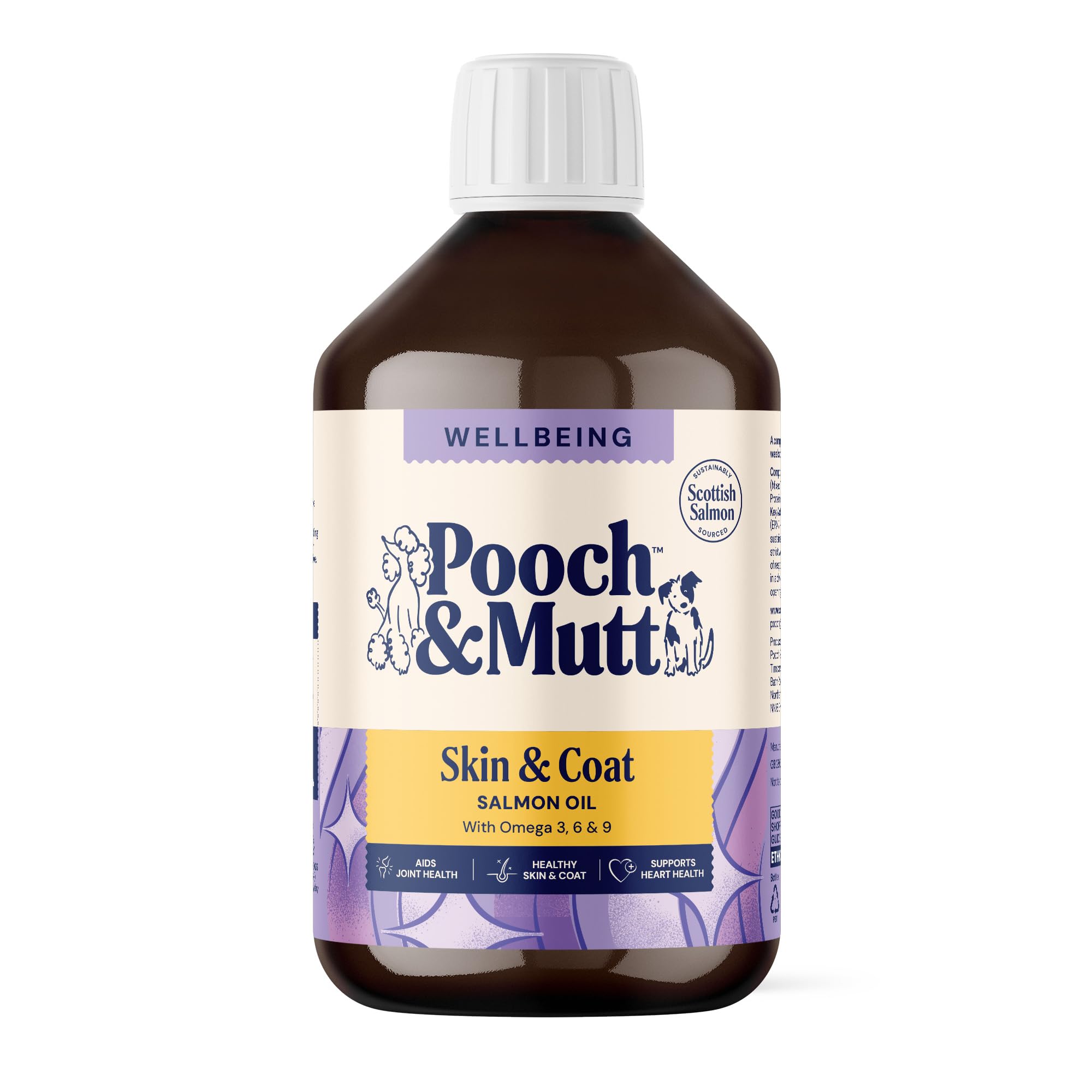 Pooch & Mutt - Natural Salmon Oil Supplement for Dogs and Cats (Rich in Omega 3, 6 and 9), 500ml