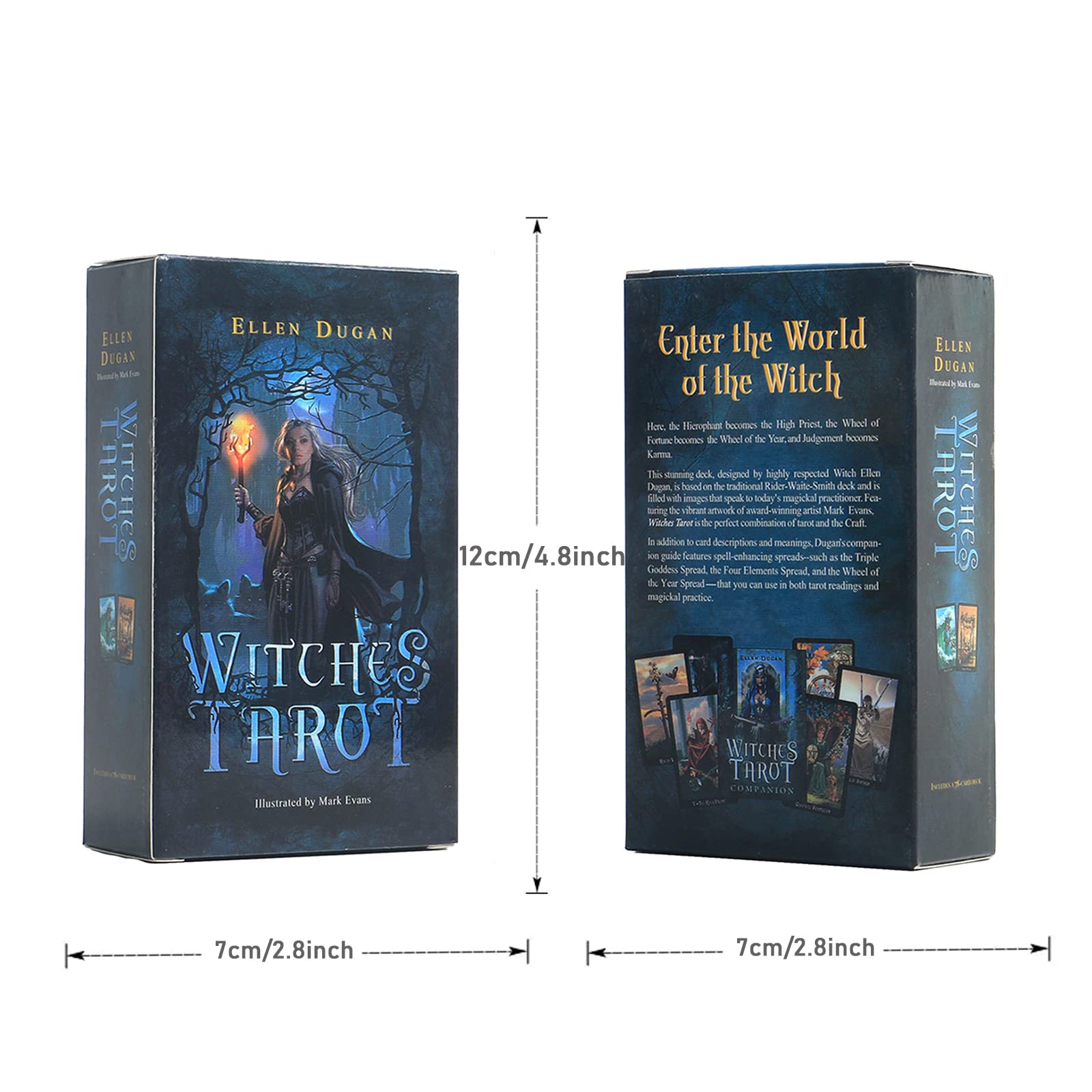 Fankexi Tarots Cards Deck Sets with Guidebook, 78 Witches Tarot Cards Deck Fortune Telling Game, Fate Divination Tarot Card, Durable for Beginners & Expert Readers