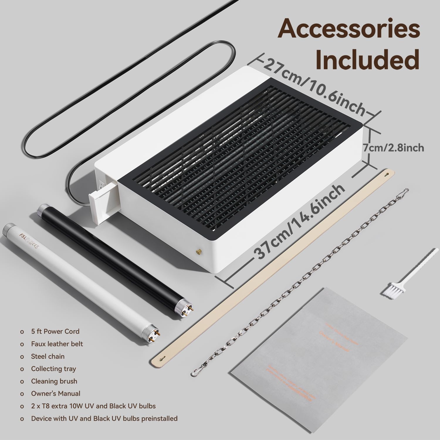 GeckoMan Ruhig Hybrides Spektrum Elektrischer Insektenvernichter Elektrisch Fliegenfalle Innenbereich Mückenfalle Innen Fruchtfliegenfalle Fliegenfänger Mückenlampe Insektenlampe mit 2 Ersatzbirnen 6