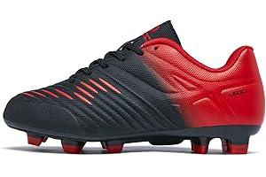 LEOCI Soccer Shoes for Boys Pink Soccer Cleats Breathable Athletic Toddler Black Football Boots for Outdoor Indoor Soccer Shoes for Girls AG/FG