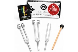 Tuning Forks (128Hz, 256Hz, 512Hz) - Authentic Body Weighted Tuning Forks Set for Chakra - Yoga and Meditation Accessories - 