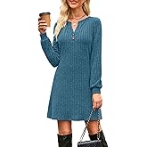Annebouti Women's 2026 Spring Fully Lined Pocketed Long Sleeve Mini Sweater Dress