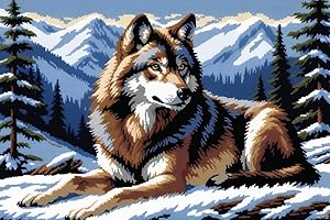 Latch Hook Kits for Adults, Pre-Printed Handmade Rug Crochet Yarns DIY Door Mat Kits for Home Decoration Festival Gift 19.6"X