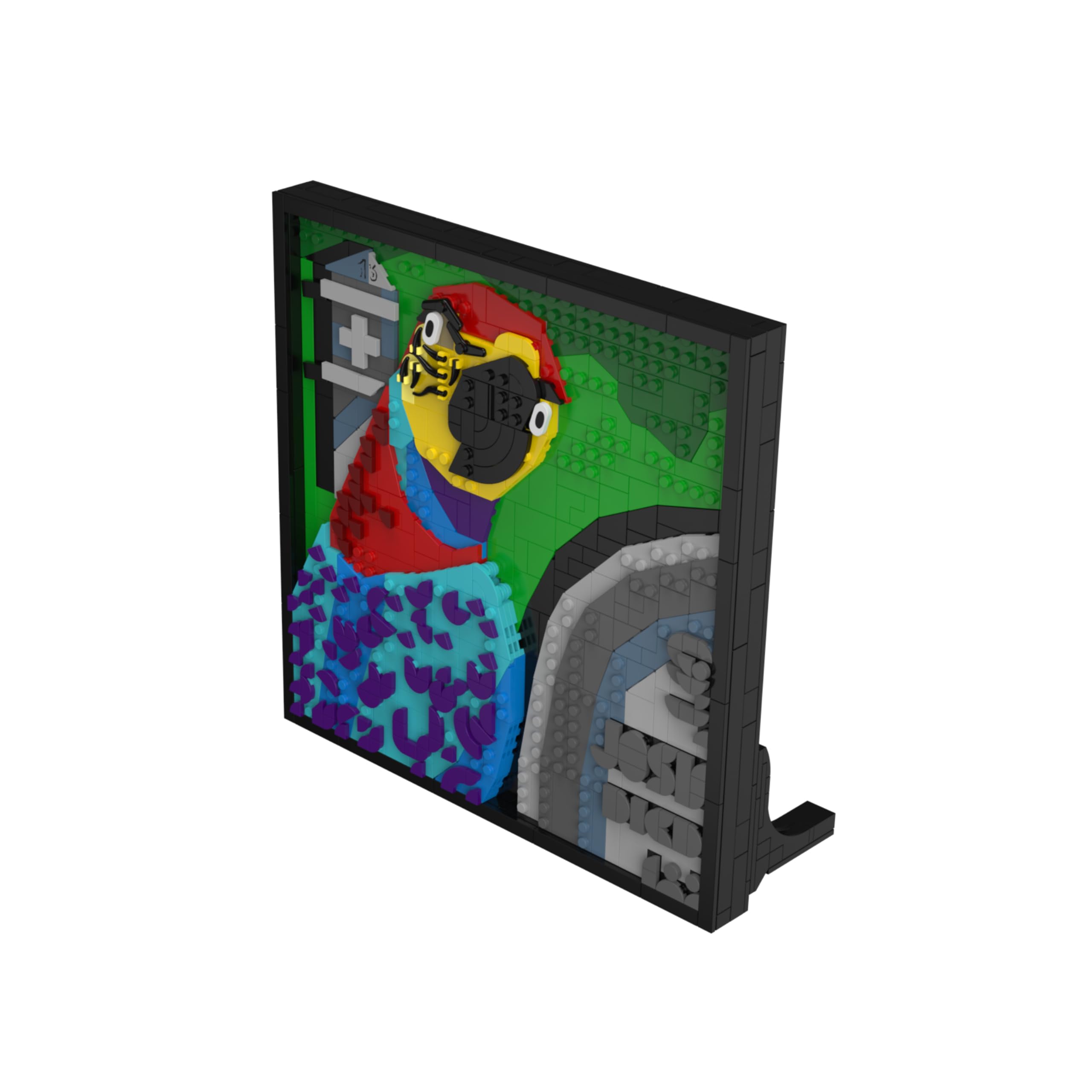 BlueBrixx Pro 108500 – Die DREI ???: 3D Bild: Der Superpapagei aus Klemmbausteinen mit 806 Bauelementen