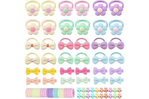 Lovyan 156Pcs Toddler Hair Accessories – Baby Hair Tie Elastic Scrunchies, Seamless Ponytail Holders, Bowknot Hair Clips, Cut