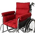 Trendcode Wheelchair Cushions,Pressure Pain Relief Accessories with Armrest Covers,Supports Coccyx & Back, Non-Slip Fits 18‘’ Wheelchair with Full Arms(Burgundy)