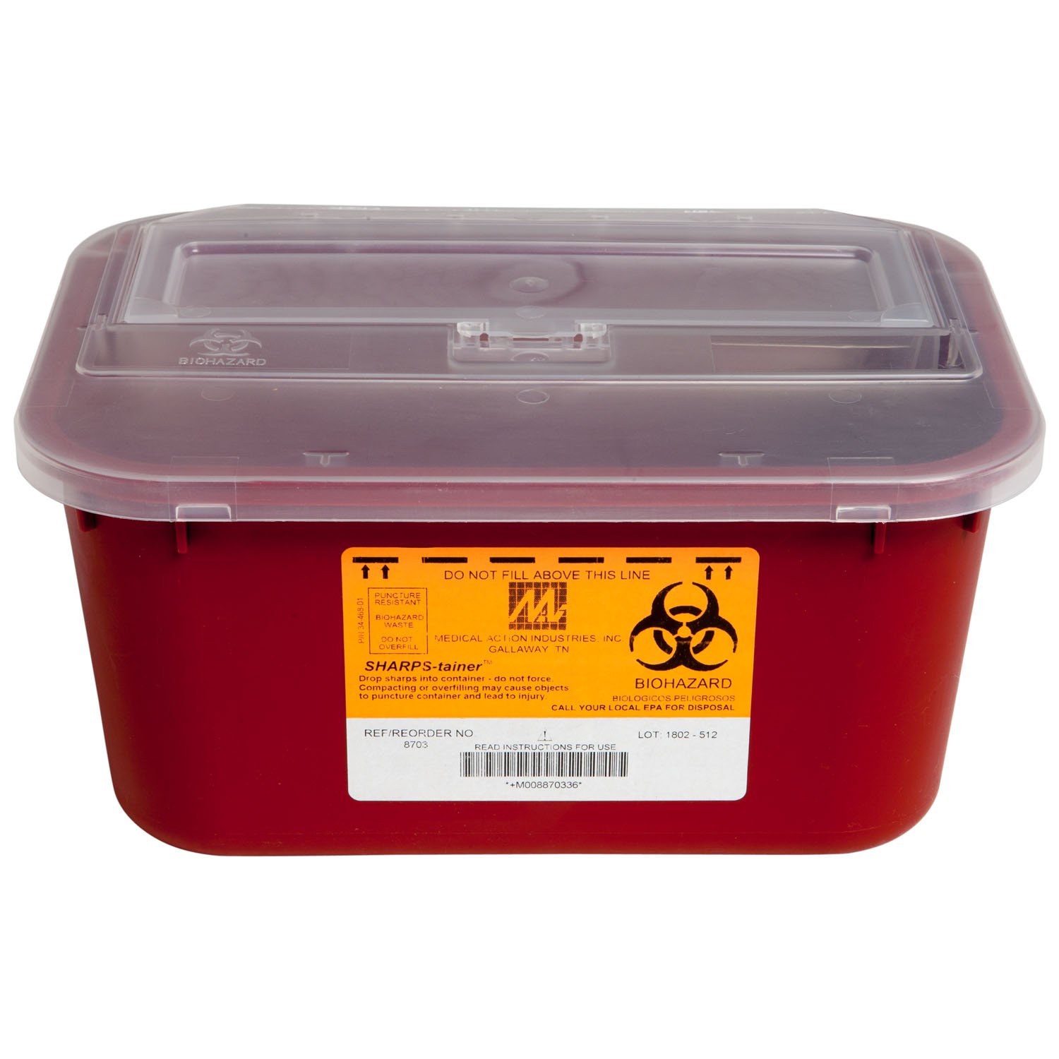 McKesson 2223 Plastic Sharps Container, 4 qt Capacity: Industrial & Scientific