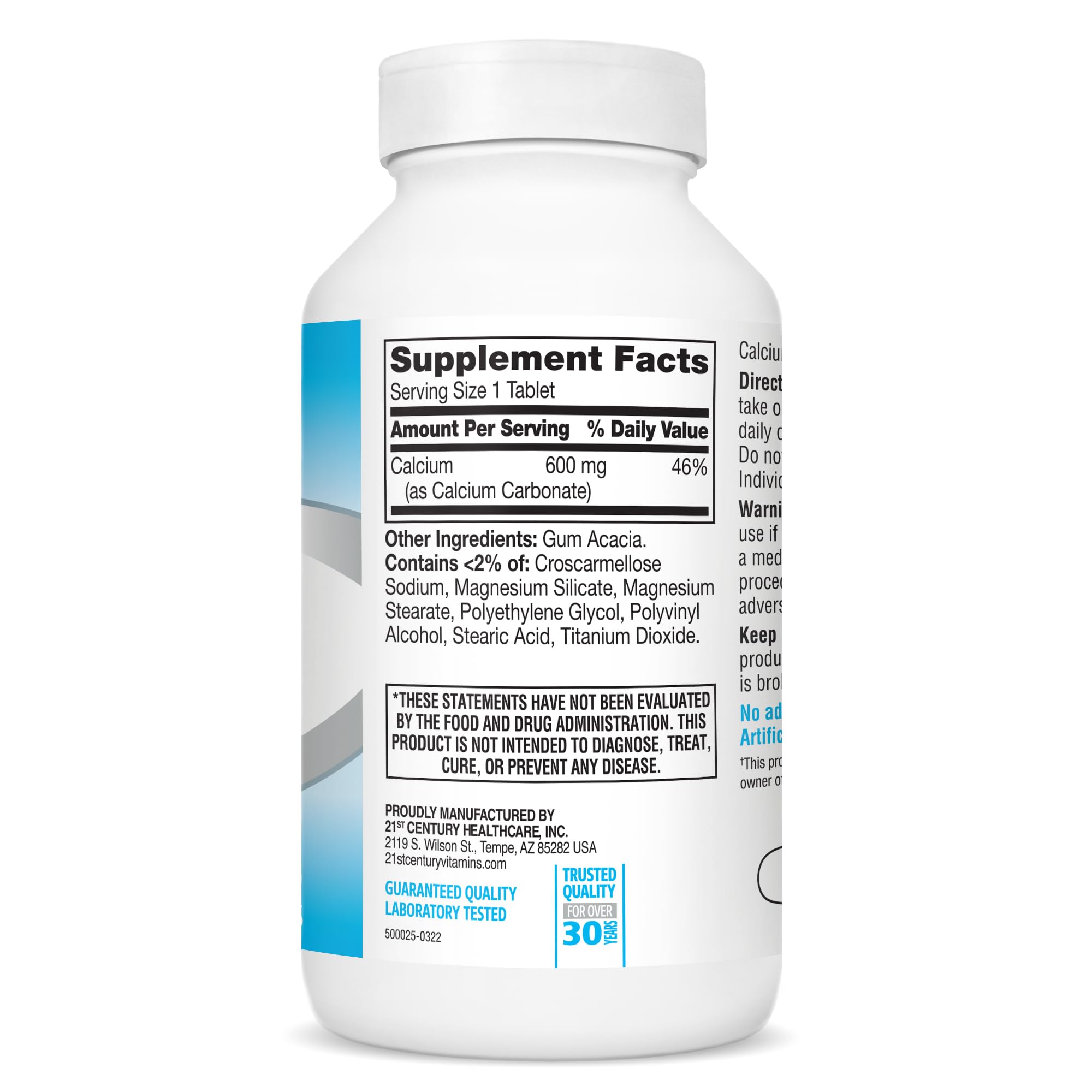 21st Century Calcium Supplement, 600 mg, 400 Count