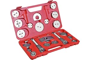 BIG RED Torin 22 PCS Brake Caliper Press Tool Kit, Disc Brake Piston Caliper Compressor Tool Set for Brake Pad Replacement Reset, Red, ATRHS-E3318BR