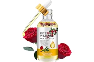 Vitamin E Oil, Rose Vitamin E Face & Body Oil for Skin, Hair, Nails, and Body for Nourishment, Dryness (60ml)