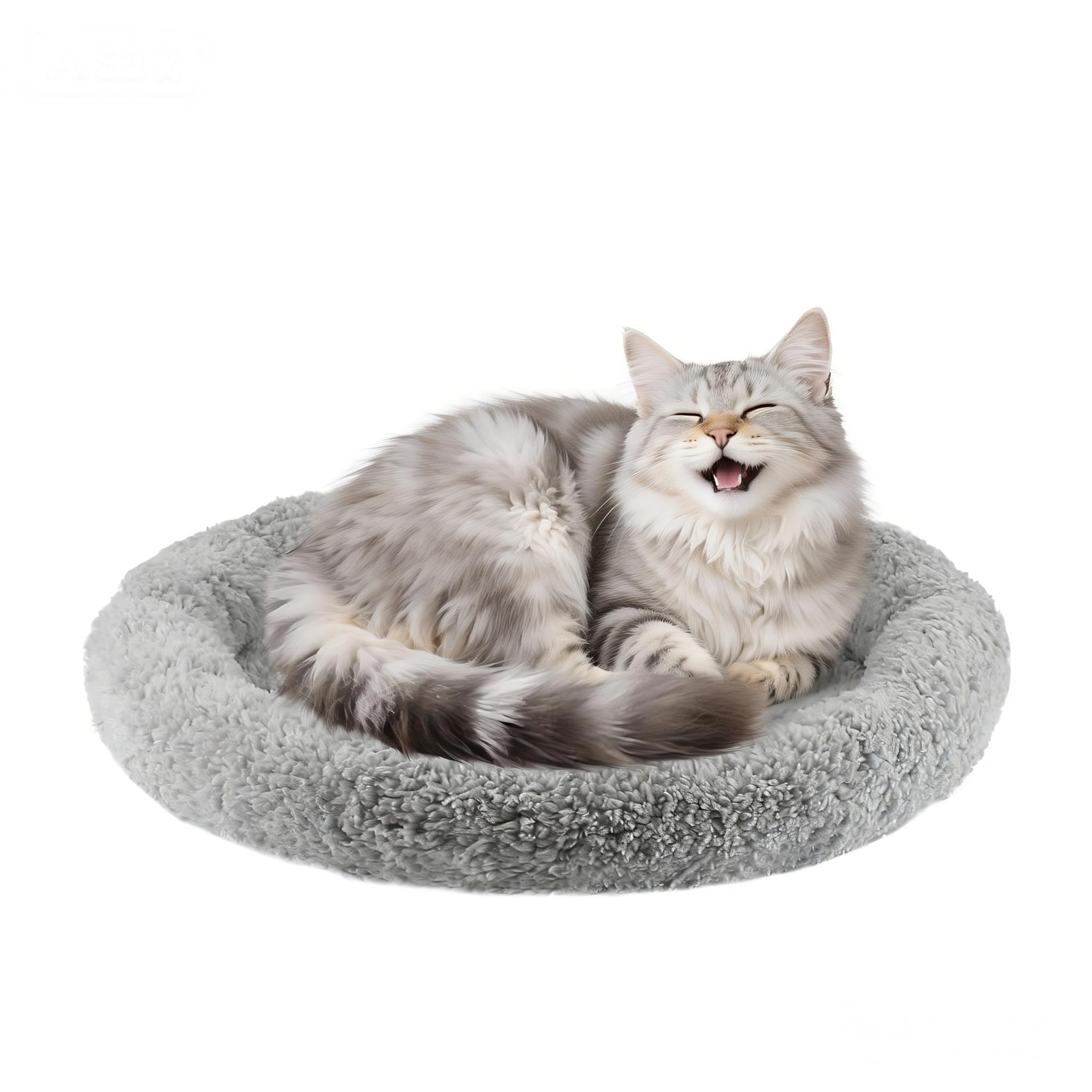 PETLESO Pet Bed, Dog Beds, Cushion for Cats, Ultra Soft Non-Slip Underside, Cat Beds, Dog Crate Bed, Suitable for Small and Medium Pets (Grey) - 40 cm