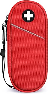 SITHON EpiPen Medical Carrying Case Insulated Organizer Bag Red view 1