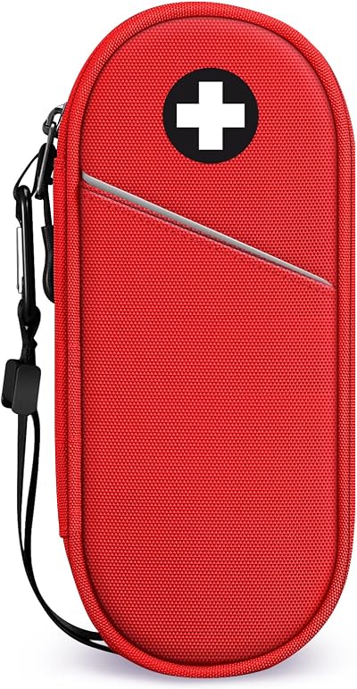 SITHON EpiPen Medical Carrying Case Insulated Organizer Bag Red