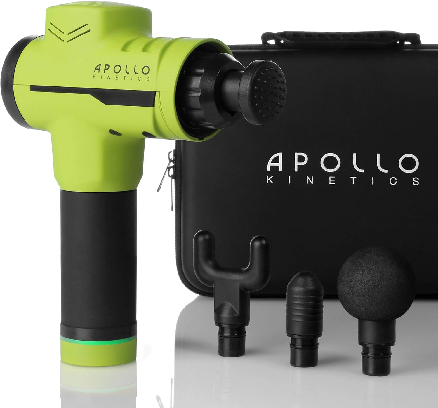 Apollo Kinetics Pulse Massage Gun Portable Electric Deep Tissue Percussion Muscle Massager Drill, Hand Held Cordless Design, Full Body Pain Relief Recovery Stimulator, 4 Heads & Carry Case Included: Health & Personal Care