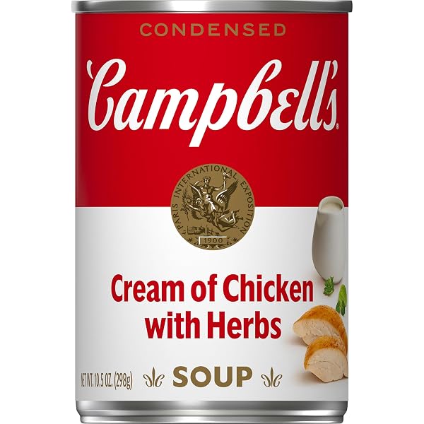 CAMPBELL’S CONDENSED CREAM OF CHICKEN SOUP WITH HERBS, 10.5 OZ CAN