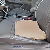 Rngwxoe 2 in 1 Wedge Car Seat Cushion or Lumbar Support - 3.2 inches Soft Memory Foam Cushion for Car Seat Driver for Comfort - Driving Cushion for Butt and Back Sciatica Pain Relief, Beige