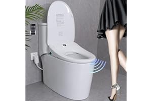 VIDEC Electric Bidet Toilet Seat, Auto Open/Close Lid & Seat with Radar Sensor, Unlimited & Filtered Warm Water, 8 Modes Spa Wash, Warm Air Dryer, Heated Seat, 10-year warranty. (TB-51E, Round)