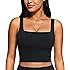 CRZ YOGA Butterluxe Square Neck Crop Tank Top | Light Support, Removable Pads, Yoga, Extremely Soft, Wide Straps, Longline Sp
