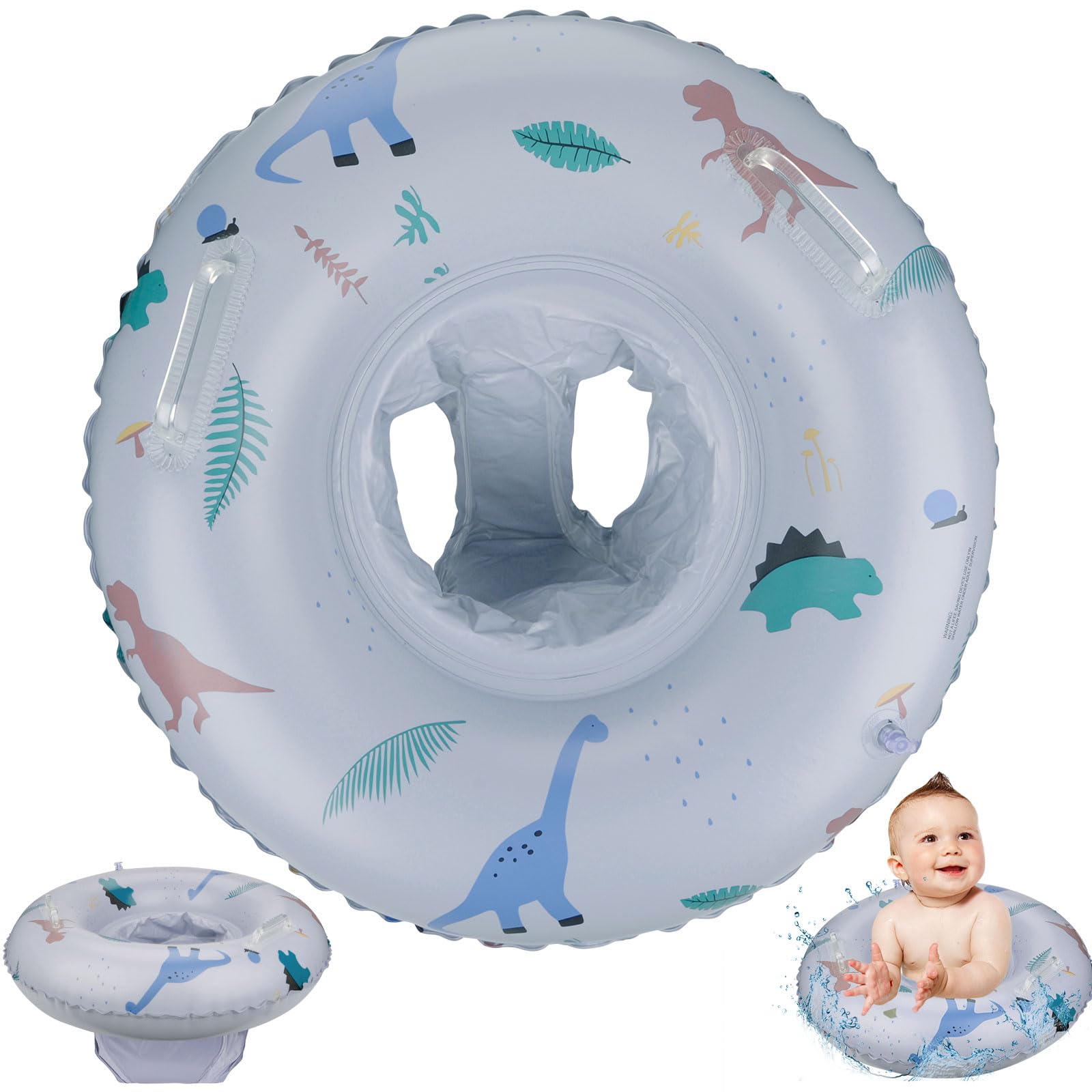 Pipihome Baby Swimming Float, Baby Float Inflatable Baby Swim Float Baby Swimming Ring with Baby Safety Seat and Handle, Toddler Baby float 3-36 Months, Pool Toys for Toddlers Age 1-5, Dinosaurs