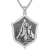 Twoowl 925 Sterling Silver Patron Saint Medal Amulet Pendant Necklace Protection Catholic Faith Jewelry Gifts for Men Women