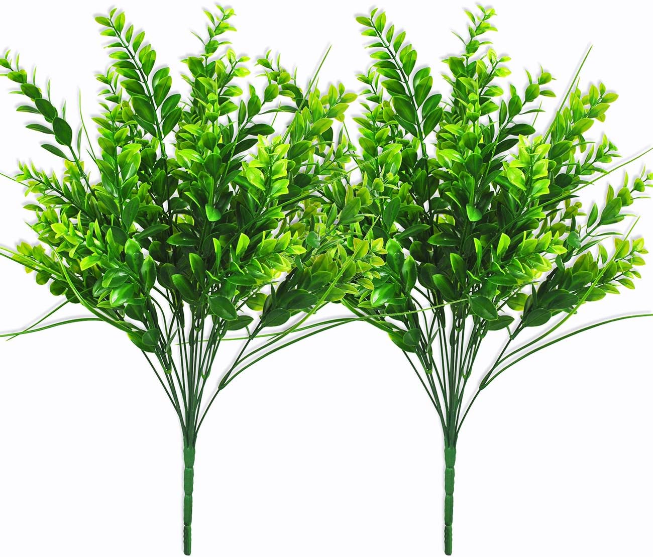 Artificial Plants 21.7" Boxwood Stems Faux Plant Shrubs Fake Outdoor UV Resistant Flower Simulation Greenery for Home Garden Office Patio Wedding Indoor Outside Decor (21.7" Large Boxwood Stems)