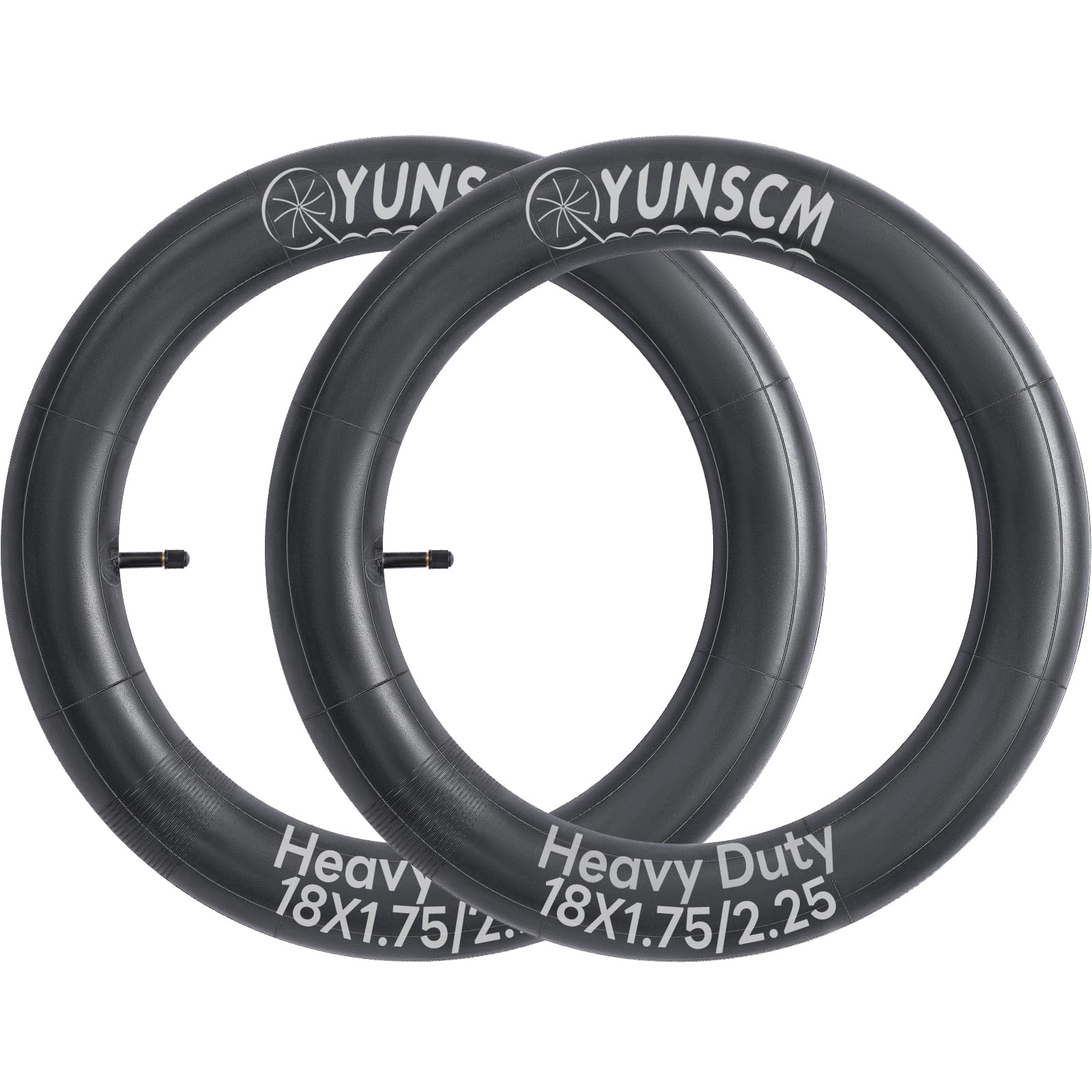 YunSCM 2-PCS 18" Bike Tubes 18x1.75/2.25 ETRTO 45/57-355 Compatible with 18x1.75 18x1.90 18x1.95 18x2.0 18x2.10 18x2.125 18x2.0 18x2.25 Road Mountain Bike Bicycle Tire Tubes, AV33mm Schrader Valve