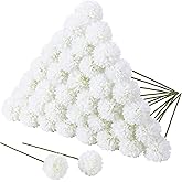 Ovveroche 36 Pcs Artificial Flowers Chrysanthemum, Fake Hydrangea Flowers with Stems Ball Bouquet for Home Office Coffee House Table Parties Wedding and Baby Shower Decoration