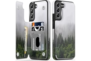 LETO Galaxy S23+ Plus Case,Luxury Flip Folio Leather Wallet Case Cover with Fashion Designs for Girls Women,Card Slots,Protective Phone Case for Samsung Galaxy S23 Plus 6.6" Fog and Trees