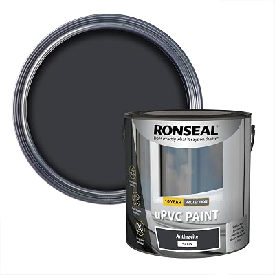 Ronseal uPVC Paint Anthracite Satin 2.5L Durable Exterior Weatherproof