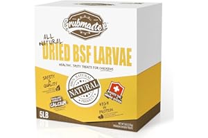 GRUBMASTER Dried Black Soldier Fly Larvae for Chickens, Natural Healthy Chicken Treats for Backyard Poultry - 5 lb. Bag