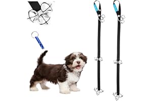 Duke & Dixie Dog Doorbells Training Potty 2 Pack Dog Bells Adjustable Door Bell Dog Bells for Potty Training Your Puppy The Easy Way Premium Quality 7 Extra Large Loud DoorBells Plus Whistle