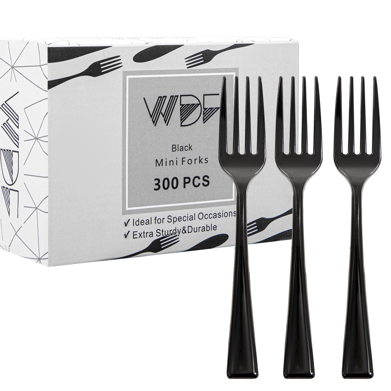Photo 1 of *USED*
WDF 300 Pieces Black Plastic Mini Forks-4inches Black Plastic Forks-Heavy Duty Plastic Tasting Forks-Perfect for Small Appetizers and Desserts for New Year/Graduation