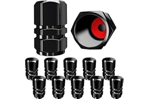 Tire Valve Caps (12 Pack) Heavy-Duty Stem Covers | Dust Proof, with O Rubber Seal | Hexagon Design | Outdoor, All-Weather, Le