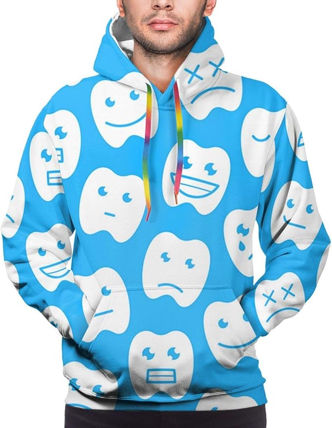 HappyTeeth Hoodies Men's Active Hoodies Fashion Casual