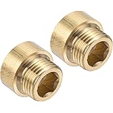 PATIKIL Shower Head Extension Arm, 2 Pack Brass G1/2 Male to Female Thread 20mm Length Pipe Fitting Shower Head Extender