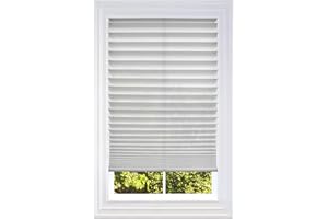 BlindsAvenue Cut-at-Home Cordless Pleated Window Shades, Kitchen, Bedroom, No Drill No Tools, White, Size 60W X 64L (Fits Windows 43 in - 60 in Wide)