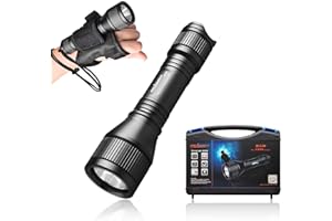 ORCATORCH D550 Dive Light 1000 Lumens Scuba Diving Flashlight 3 Modes IP68 Waterproof Underwater Lights Night Dive Submarine Torch with Wrist Mount for Outdoor Exploration Under Water Sports